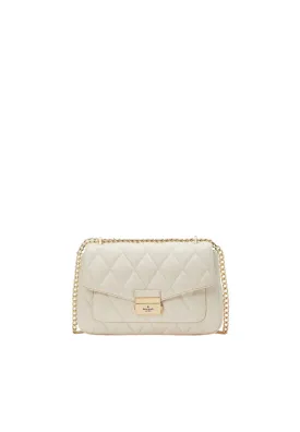 ( AS IS ) Kate Spade Carey Quilted Leather Medium Shoulder Bag In Parchment KA766