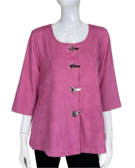 090- Radzoli Pink Faux Suede Jacket