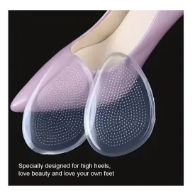 1 Pair Of Half-size Pad Forefoot Pad Insole High-heeled Insole Female Invisible Socks Anti-wear Anti-slip Half Pad Forefoot Silicone Thickened Anti-slip Reduce Friction Pain Non-slip Foot Care Pad