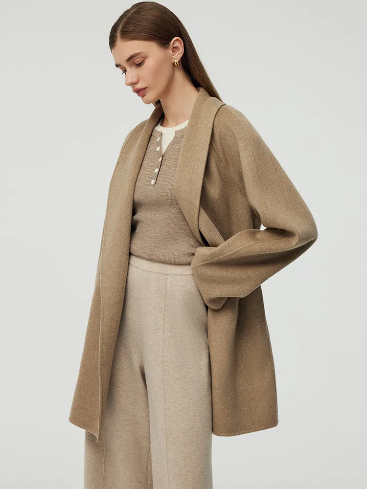 100% Cashmere Women Wrap Coat