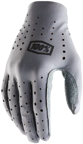 100% Sling Gloves - Gray, Full Finger, Large