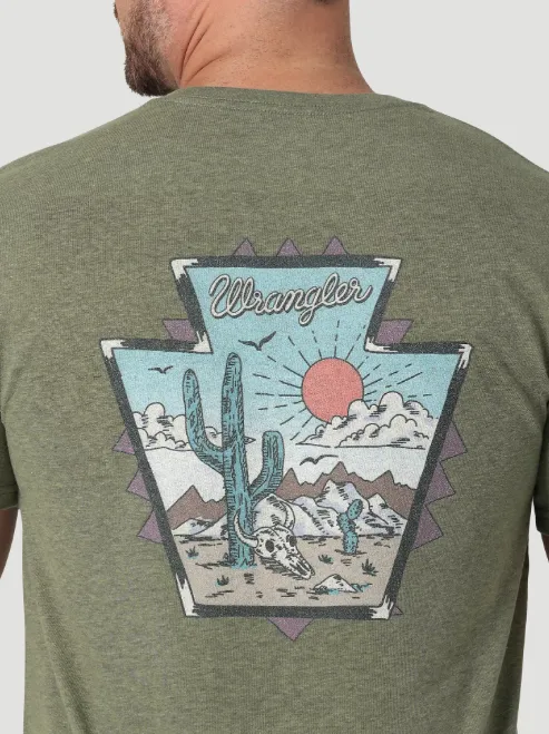 112336209 - Wrangler Men’s Back Graphic t-Shirt - Sage Heather