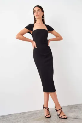 11690 Black Midi Pencil Dress