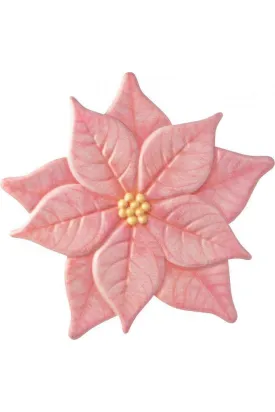 12" Metal Embossed Poinsettia: Pink