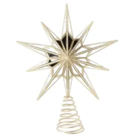 12" Non Lit Gold Mirrored Star Tree Topper