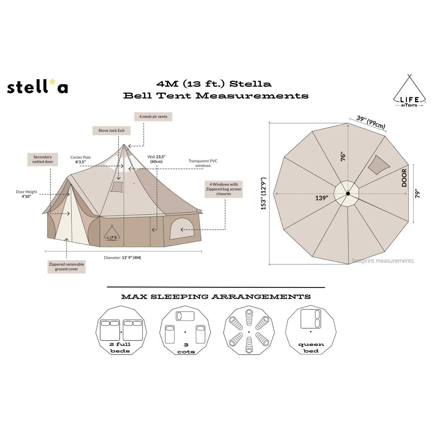 13' (4M) Stella™ Stargazing Canvas Tent