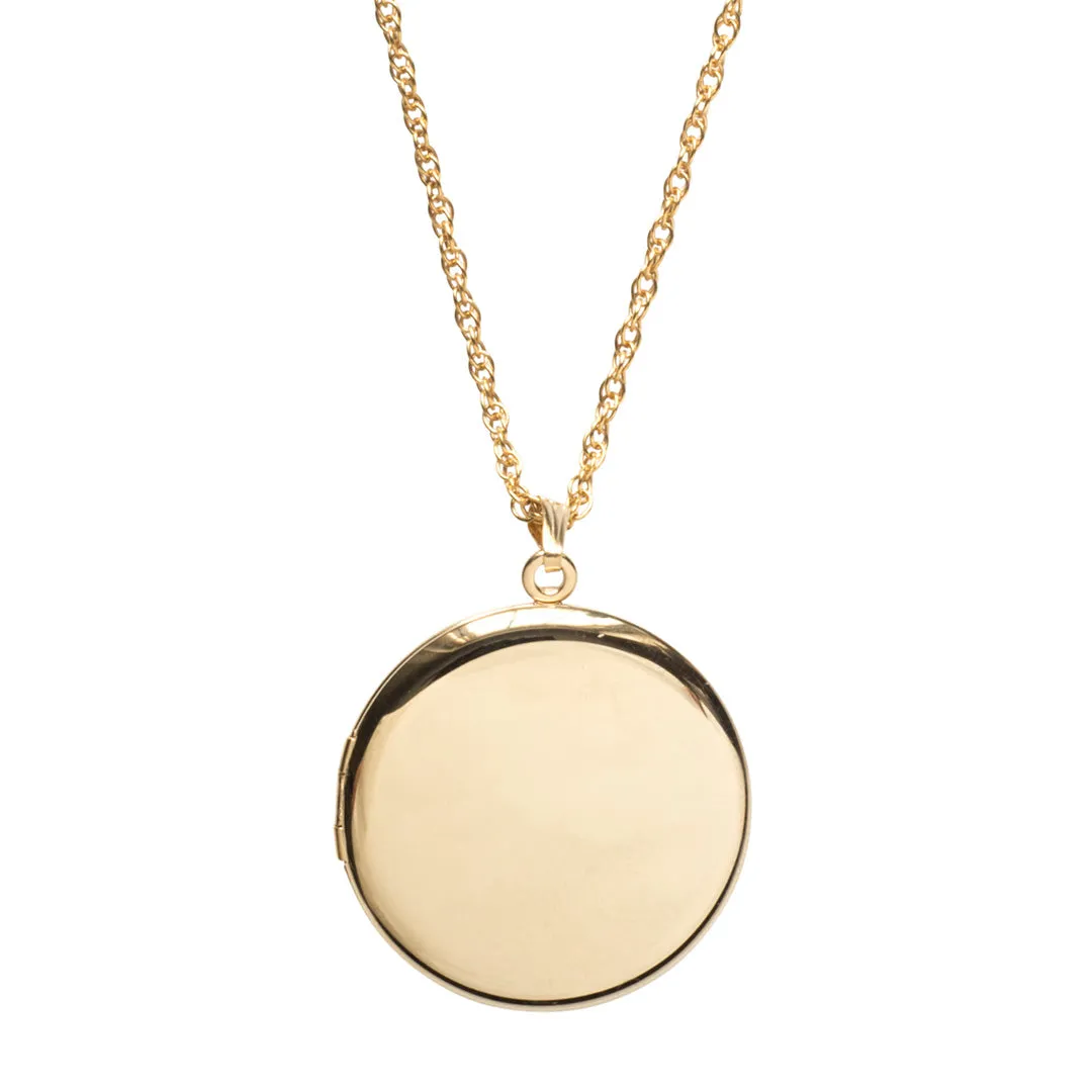 14K Gold Filled 33mm Round Locket Necklace