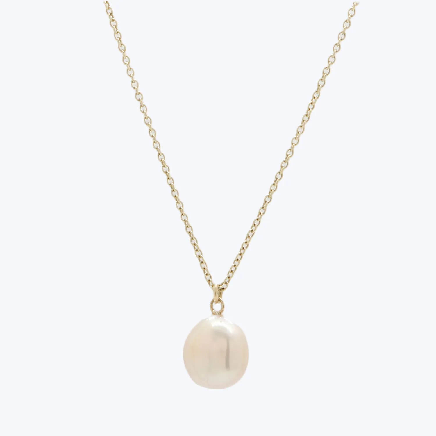 14K Japanese Pink Biwa Pearl Drop Pendant