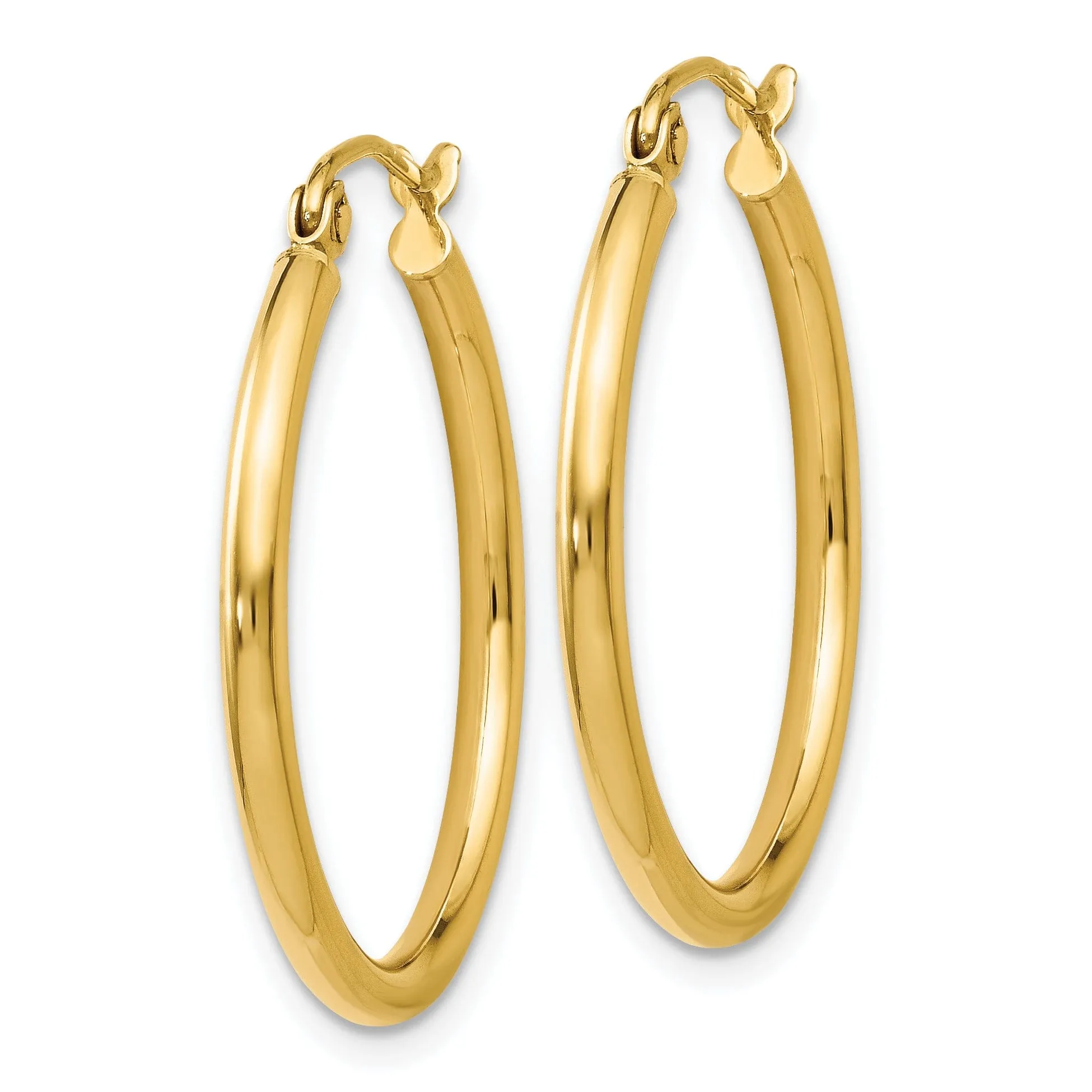 14k Yellow Gold Hing Hoop Earrings