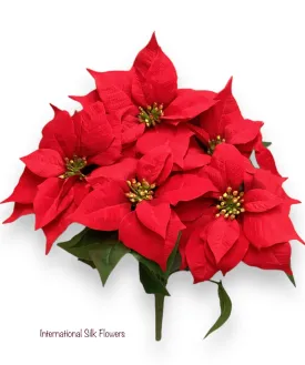 15'' VELVET POINSETTIA BUSH ( XPB534-RED )