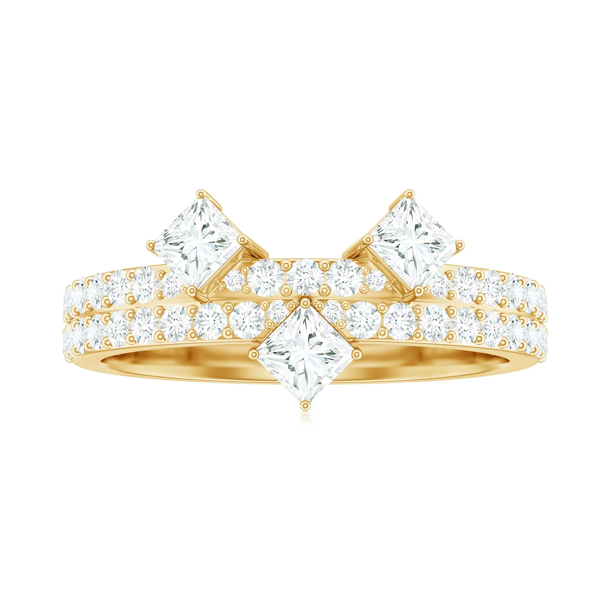 1.50 CT Designer Zircon Band Ring in Prong Setting