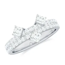 1.50 CT Designer Zircon Band Ring in Prong Setting