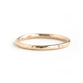 18k Hammered Yellow Gold Band - LINA