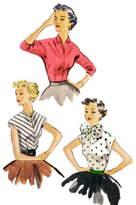 1952 Simplicity 4180 Vintage Blouse Sewing Pattern