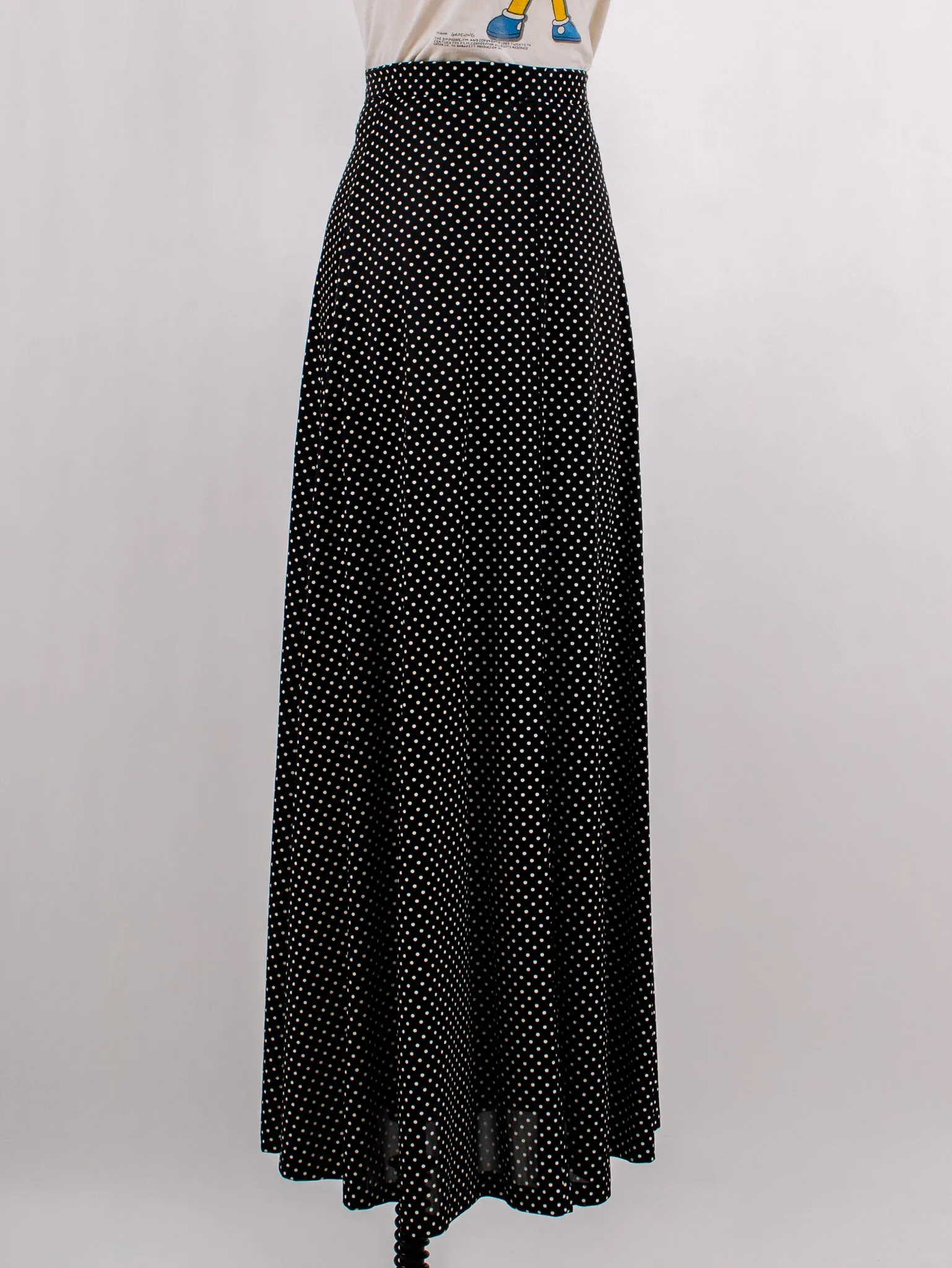 1970's FRANK LEE OF CALIFORNIA polka dot maxi skirt