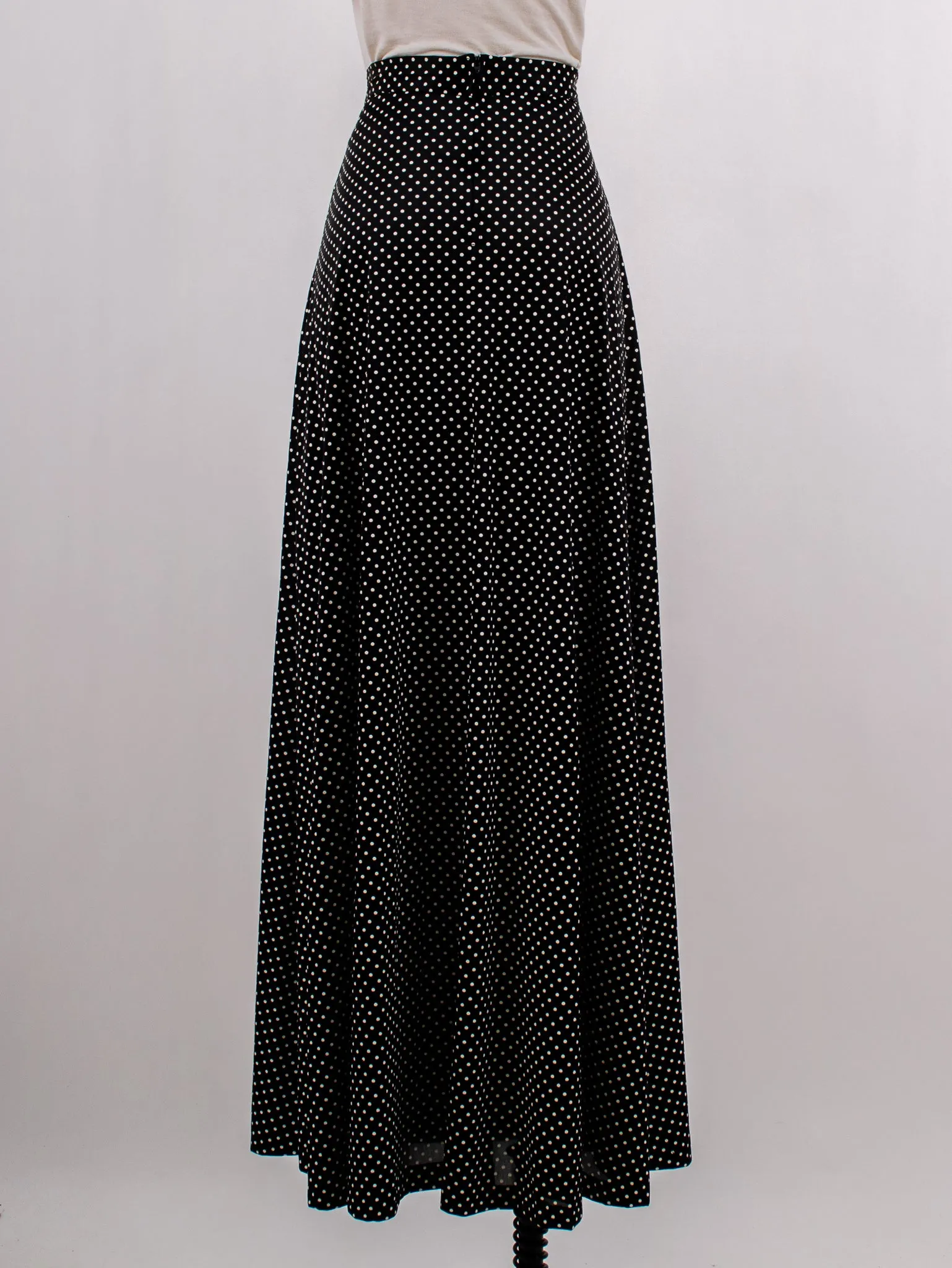 1970's FRANK LEE OF CALIFORNIA polka dot maxi skirt