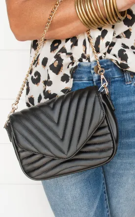 2-in-1 Chevron Crossbody Bag w/ Coin Purse