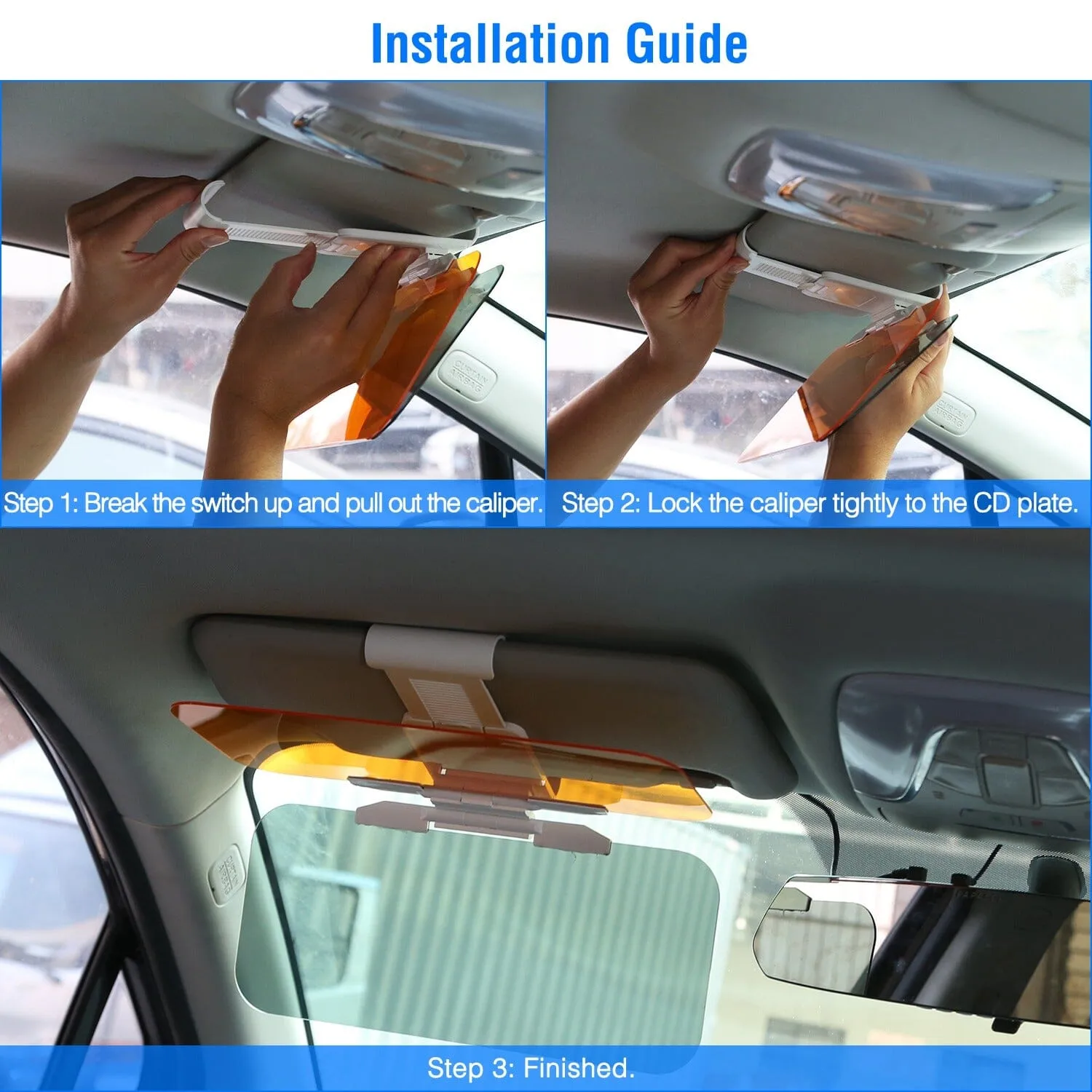 2-in-1 Sun Visor Extender with Adjustable View Angles