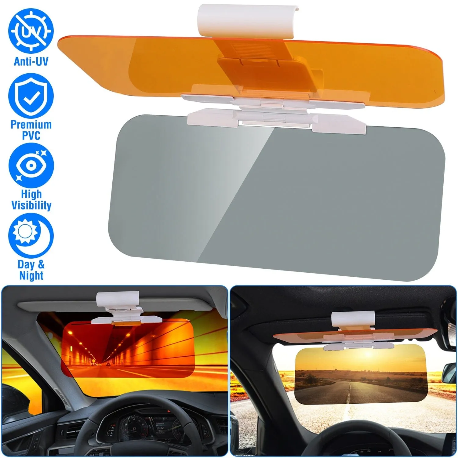 2-in-1 Sun Visor Extender with Adjustable View Angles