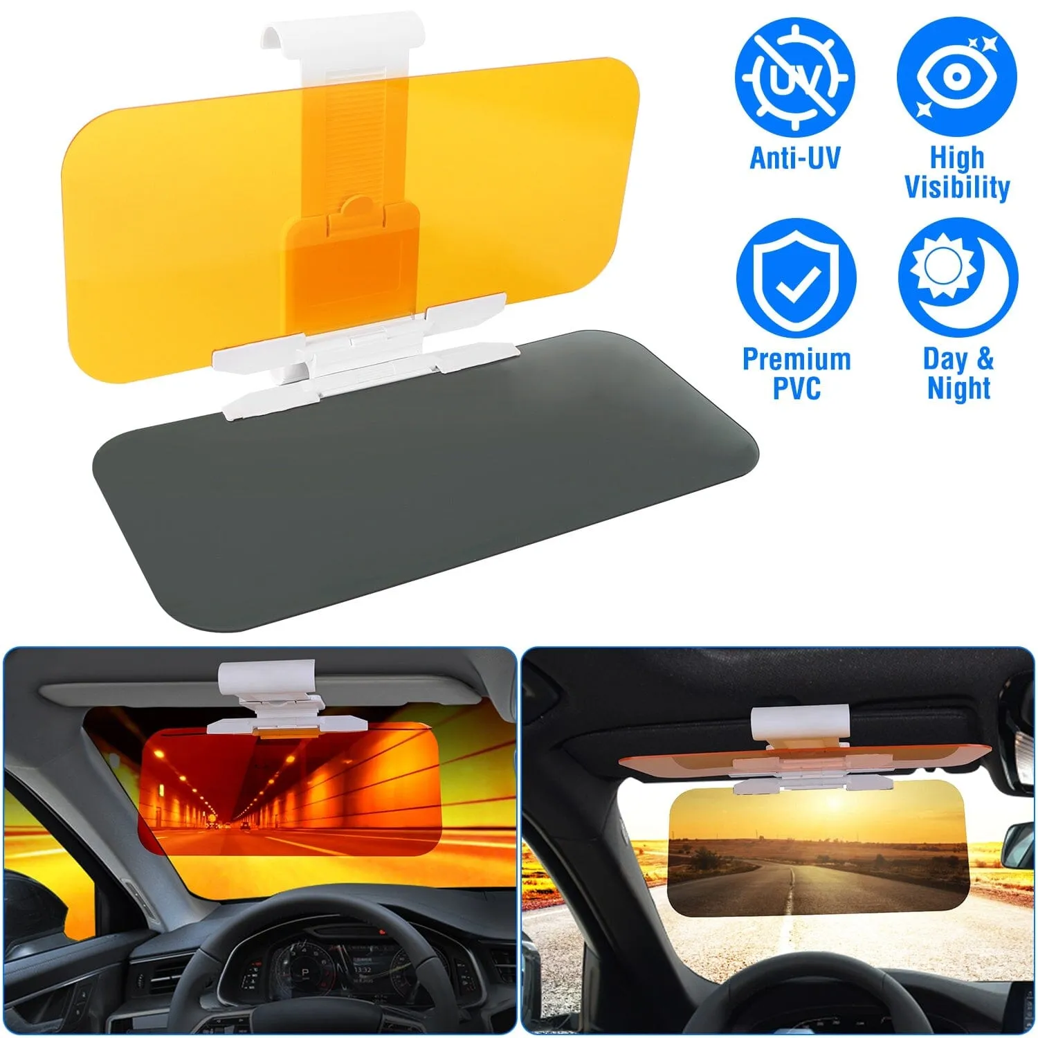 2-in-1 Sun Visor Extender with Adjustable View Angles