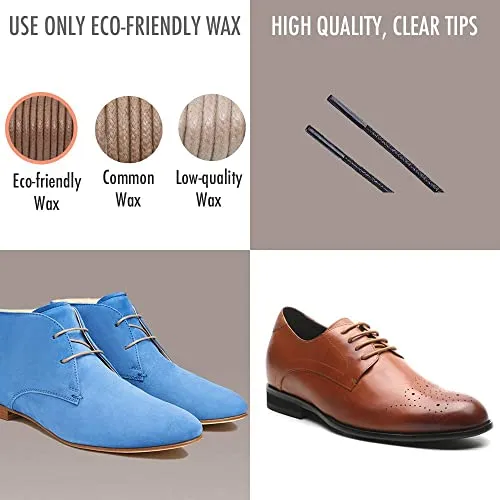 [2 Pairs] Pack Waxed Round Oxford Shoe Laces