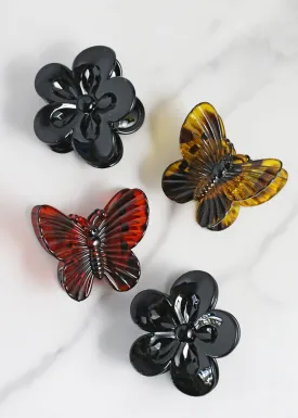 2 PC Butterfly & Flower Hair Clip