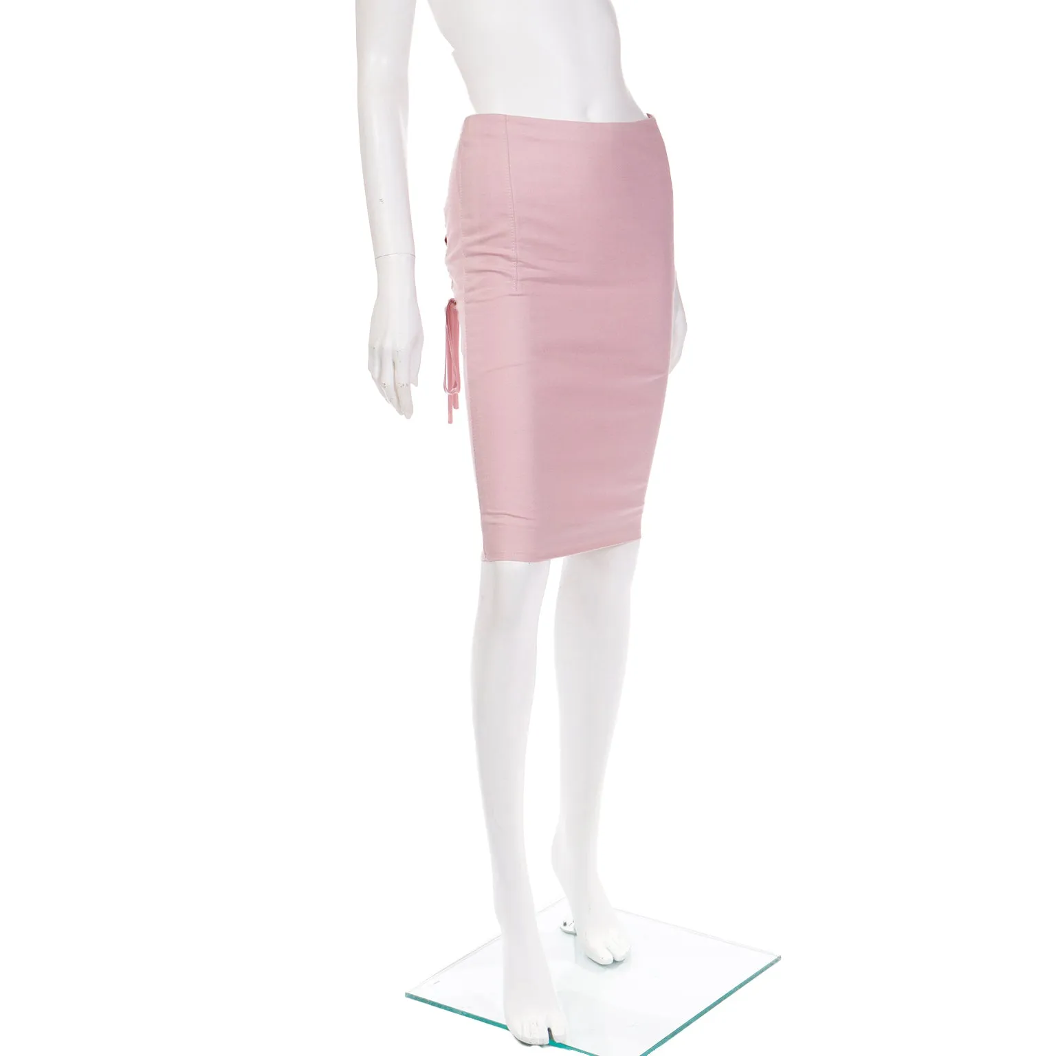 2004 S/S Valentino Garavani Pink Corset Laced Pencil Skirt