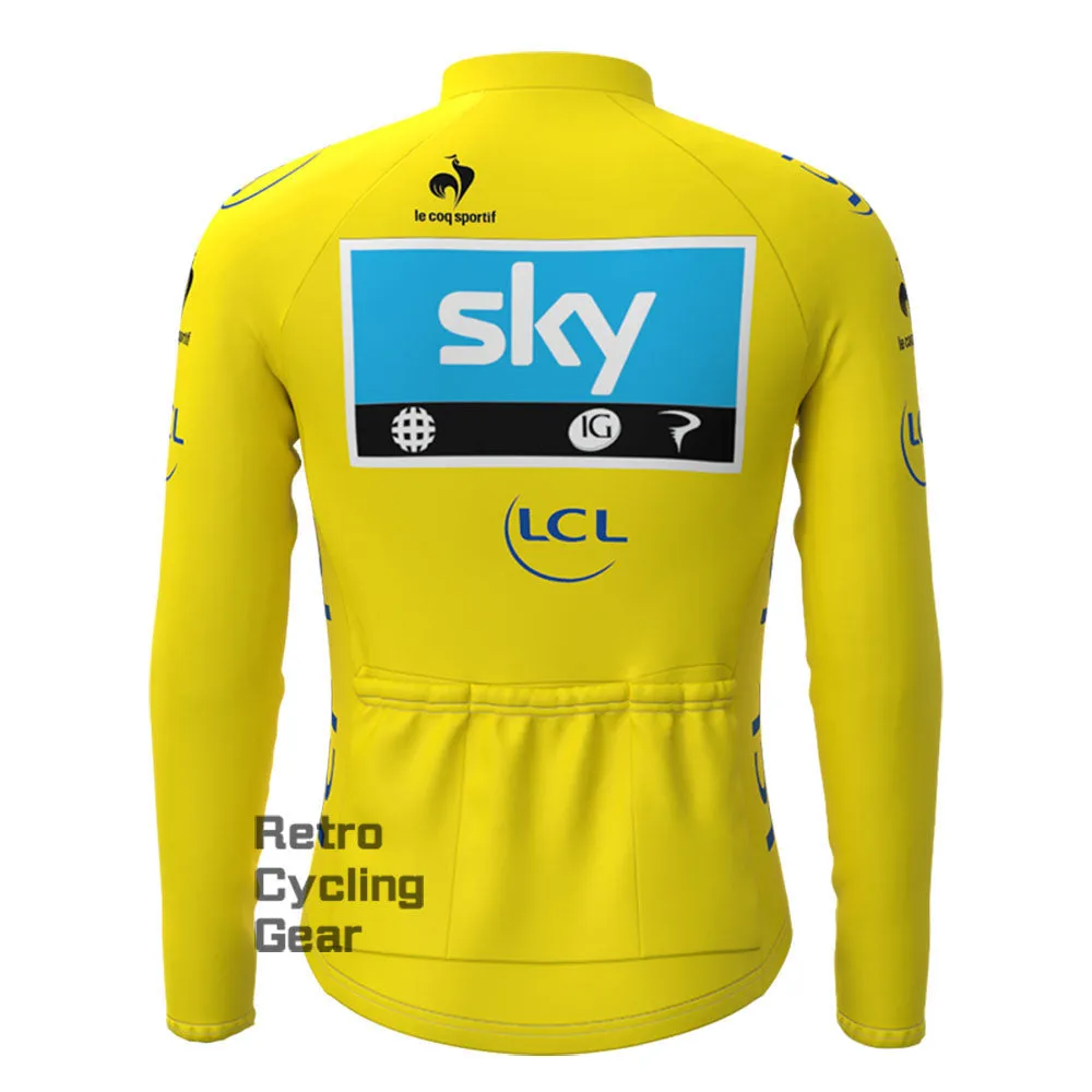 2012 yellow sky Retro Long Sleeve Cycling Kits