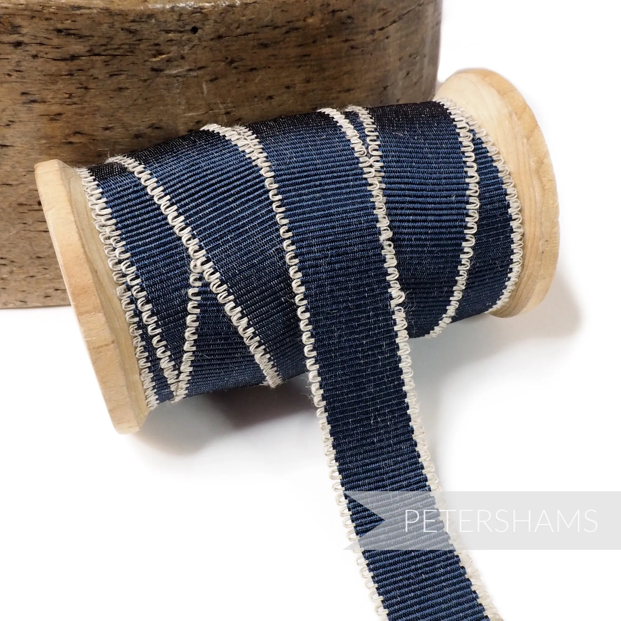 20mm Looped Linen Edge Millinery Petersham Hat Ribbon - 1m