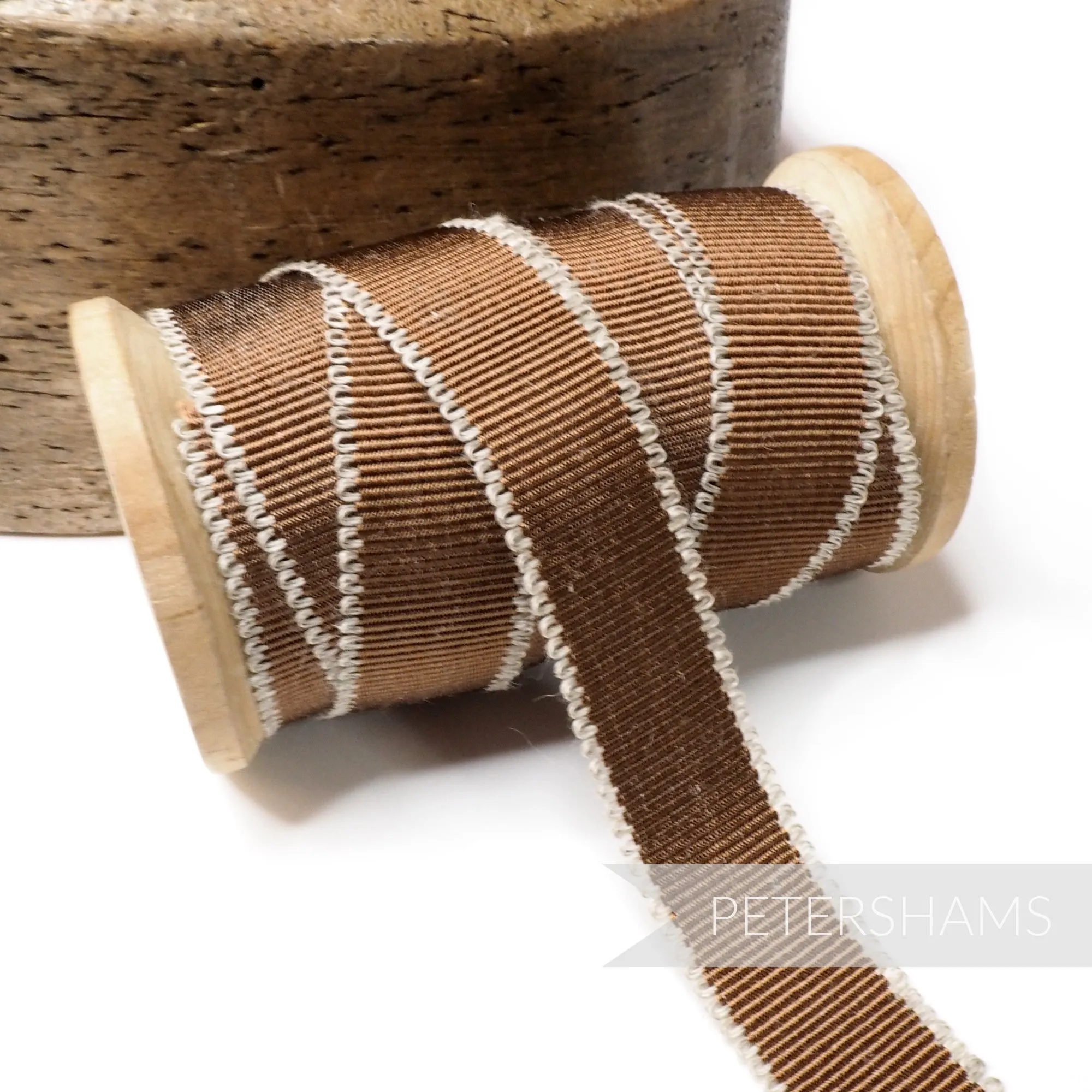 20mm Looped Linen Edge Millinery Petersham Hat Ribbon - 1m