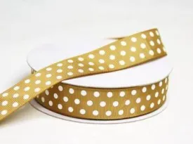 25 Yards 7/8" DIY Chocolate Grosgrain Polka Dot Ribbon Wedding Party Dress Favor Gift Craft Decoration