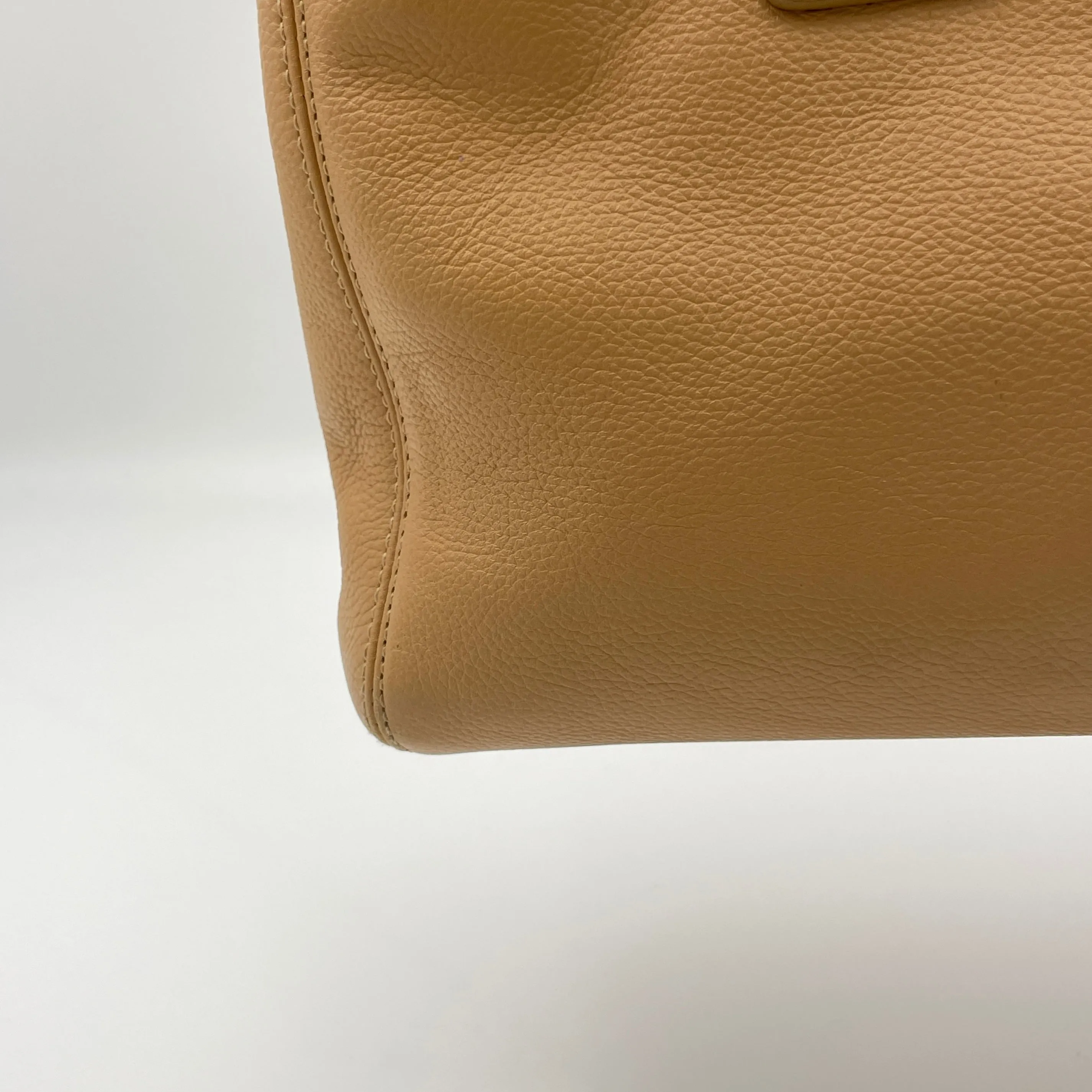 2.55 Beige Tote Bag in Calfskin, Silver hardware