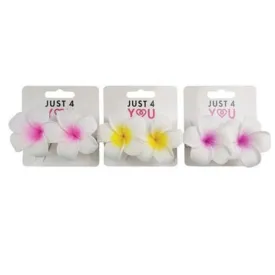 2pk Assorted Hawaii Frangipani Hair Claw Hair Clip