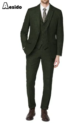 3 Piece Notch Lapel Men's Suit For Wedding（Blazer Vest Pants）