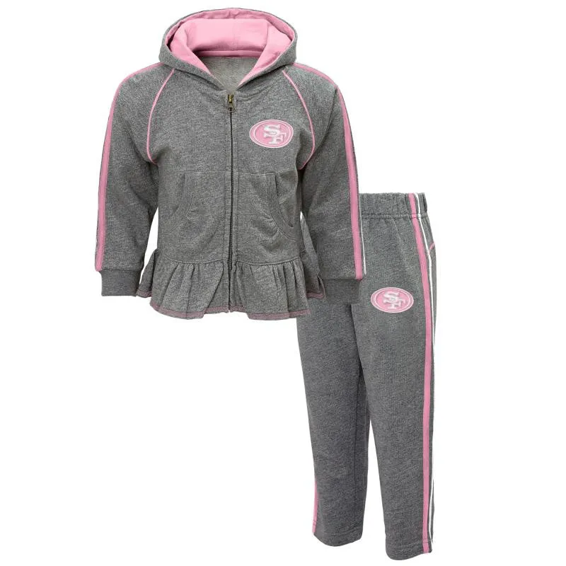 49ers Girl Pink & Gray Fleece Set