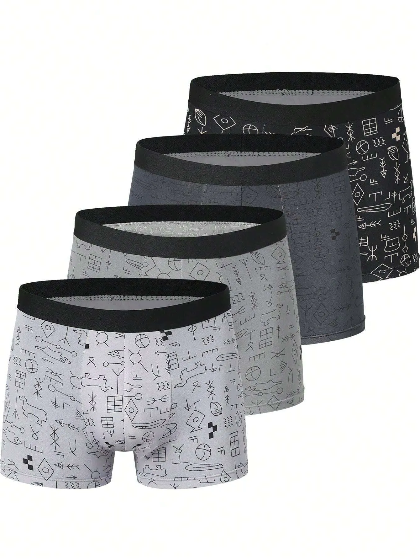 4pcs/Set Men's Boxer Briefs, Sport Shorts, Trunks, Comfortable Boxer Briefs