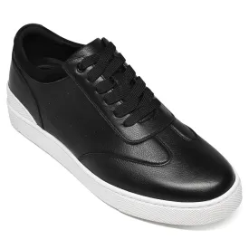 5 CM/1.95 Inches CMR CHAMARIPA Elevator Shoes Sneakers - Men's Casual Black Leather Sneakers