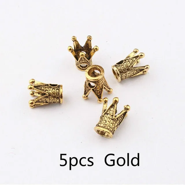 5 Pcs Vintage Gold and Silver Spiral Dreadlock Or Braid Tube Clips