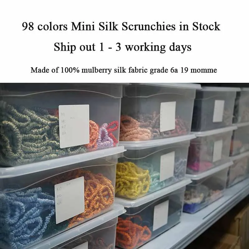 500 pieces mini silk scrunchies wholesale mix colors