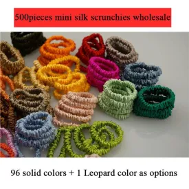 500 pieces mini silk scrunchies wholesale mix colors