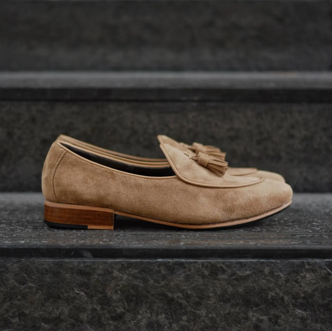 503-2 Belgian Loafers Suede Beige