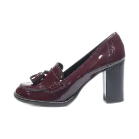 5Th Avenue High-Heel Shoes Leather Maroon Colour For Women