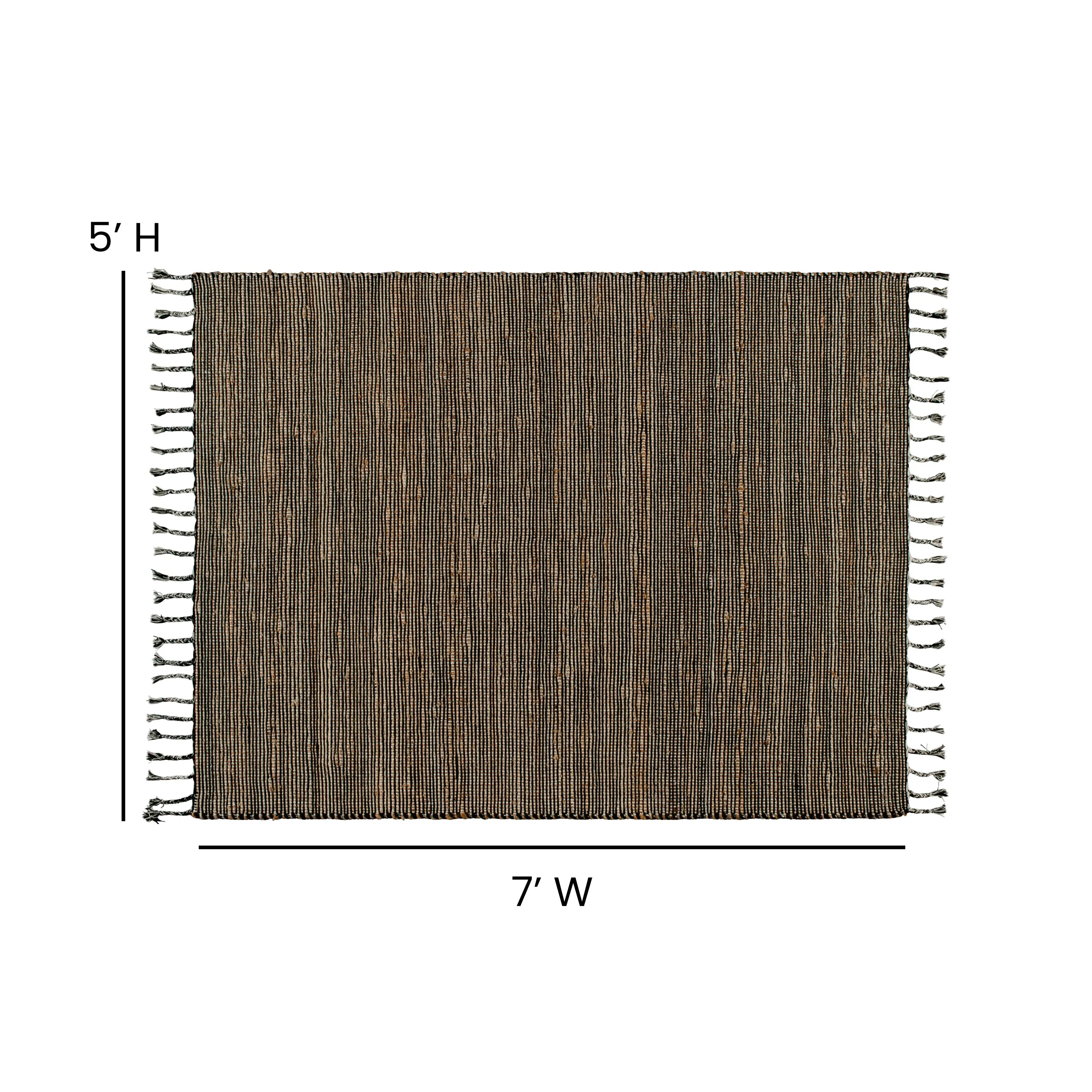 5'x7' Black & Jute Area Rug CI-CTR-2370-57-BK-JU-GG