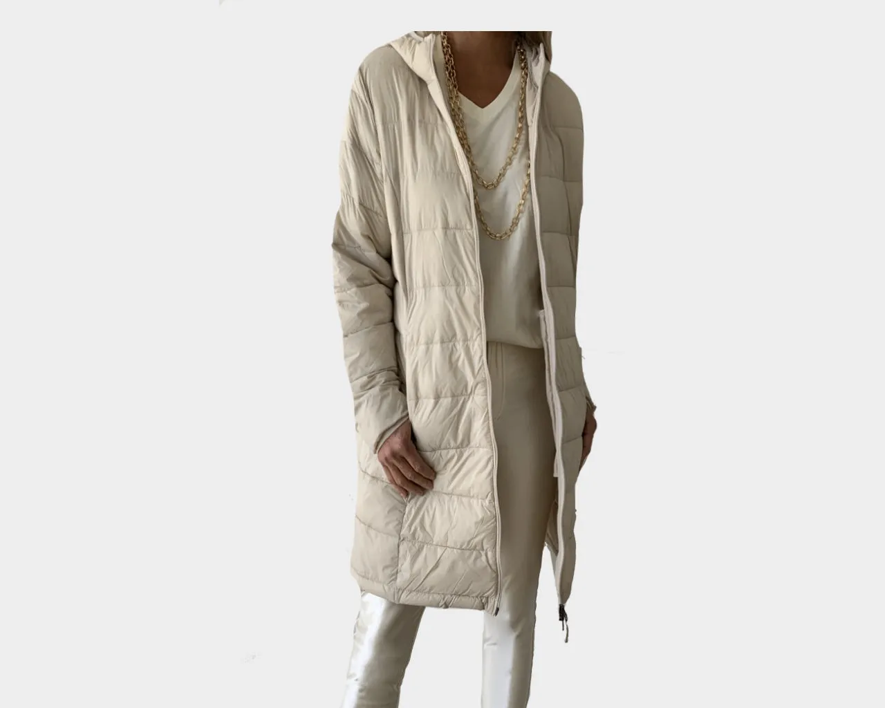 6. Crisp Pearl White Jacket Coat - The Bond Street