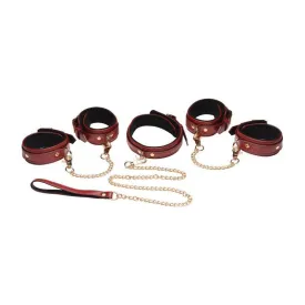 6 Pc Bondage Set Burgundy