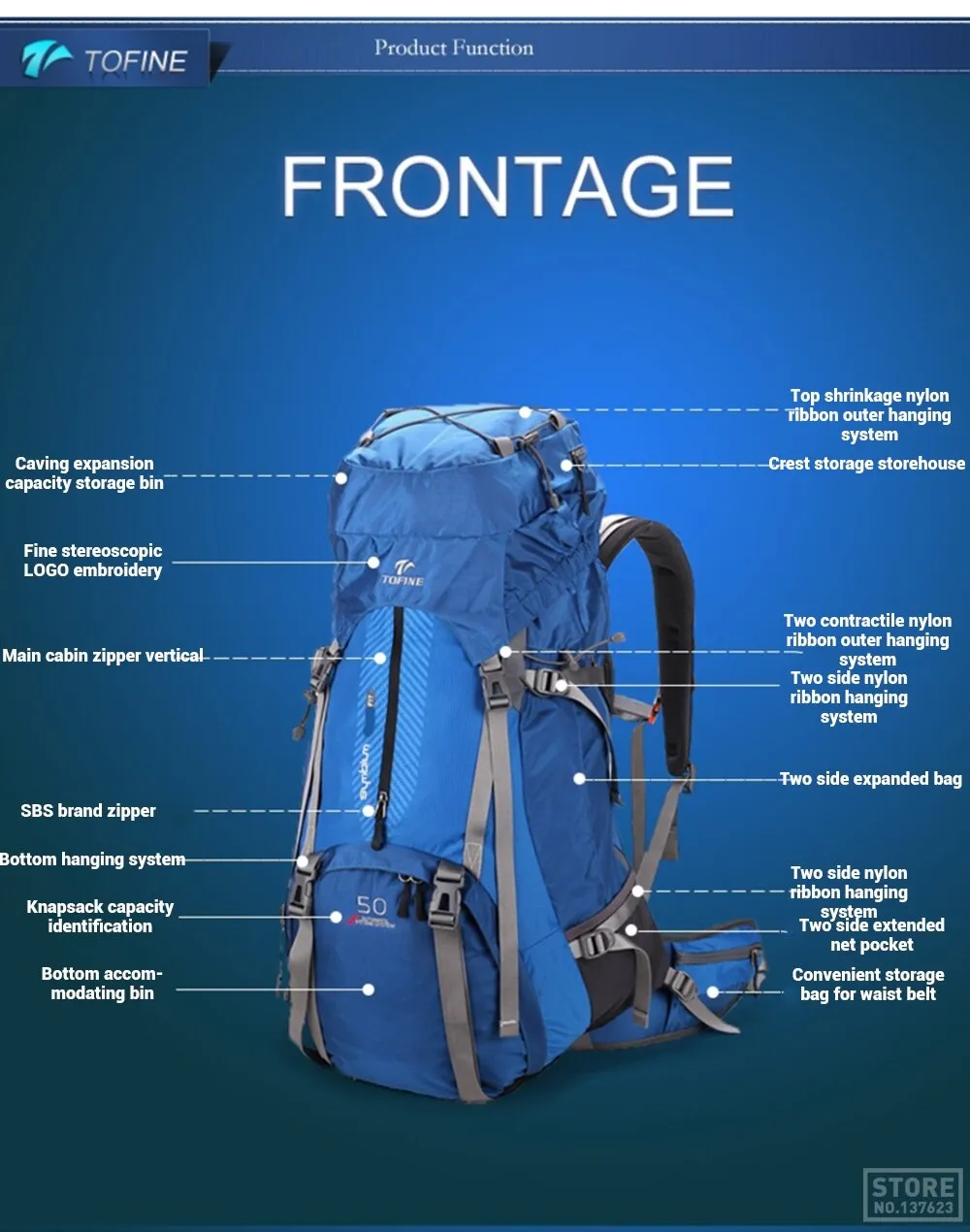 60L Large Capacity Outdoor Camping Hiking Trekking Backpack