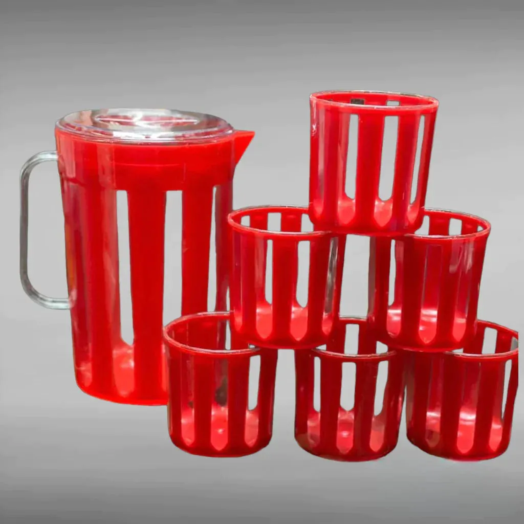 7pcs Plastic Jug Glass Set