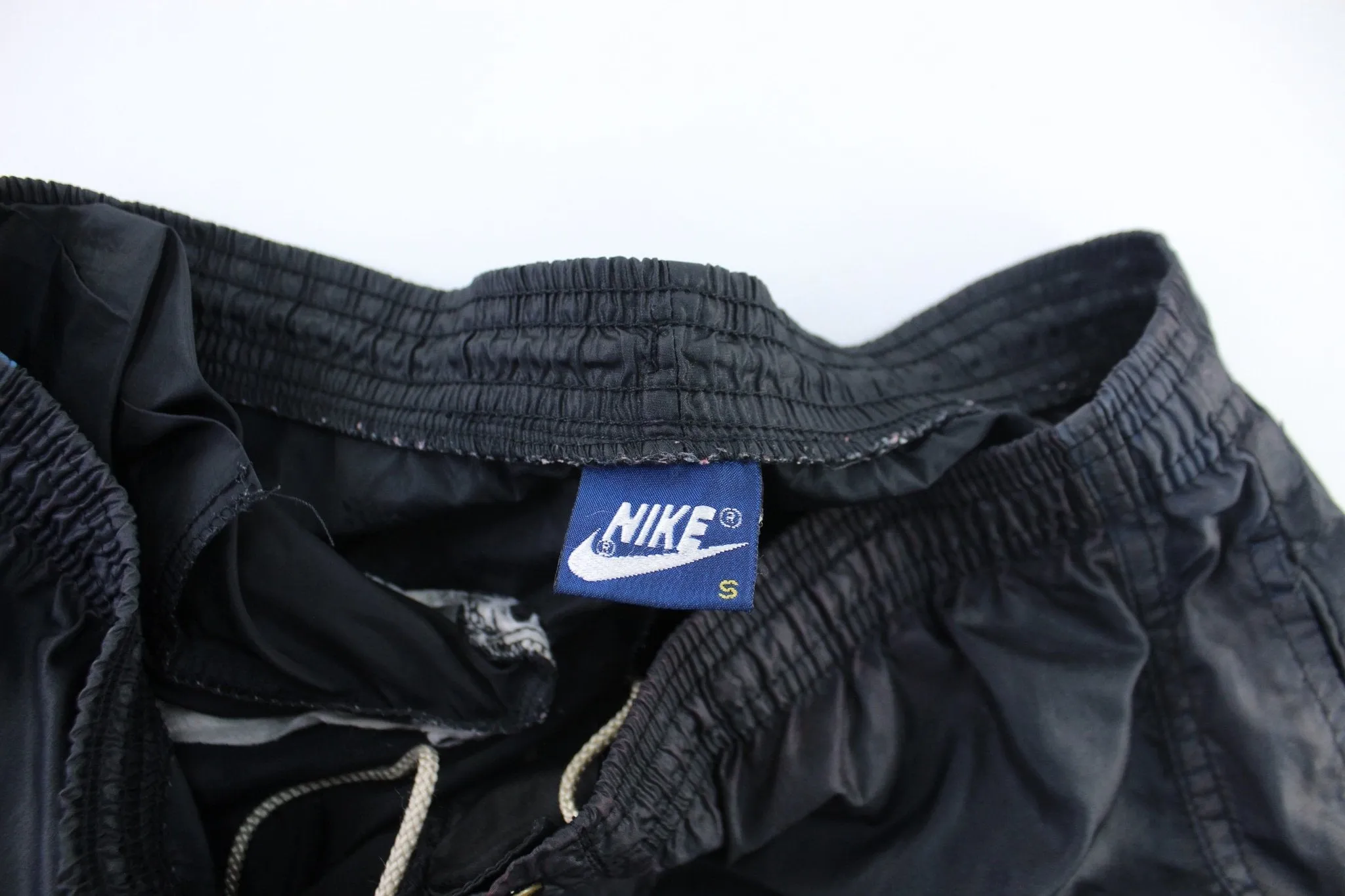 80's Nike Embroidered Logo Black Windbreaker Pants