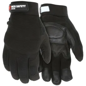 903S MCR Safety Mechanics Gloves, Small, Leather, Black, Adjustable Closure