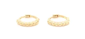 9ct Gold Small Dotted Clicker Hoop Earrings